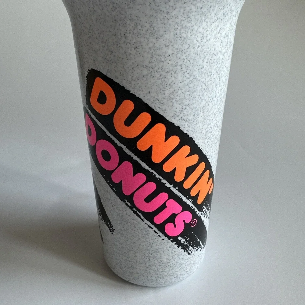 Vintage NEW Dunkin Donuts 48oz Cup Travel Tumbler Straw Lid Rare USA Plastic